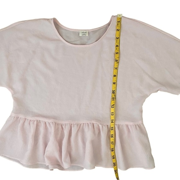 Aritzia Wilfred Macee Sakura Pink Peplum Top Blouse Size XXS Magnolia Oversized - Picture 4 of 8